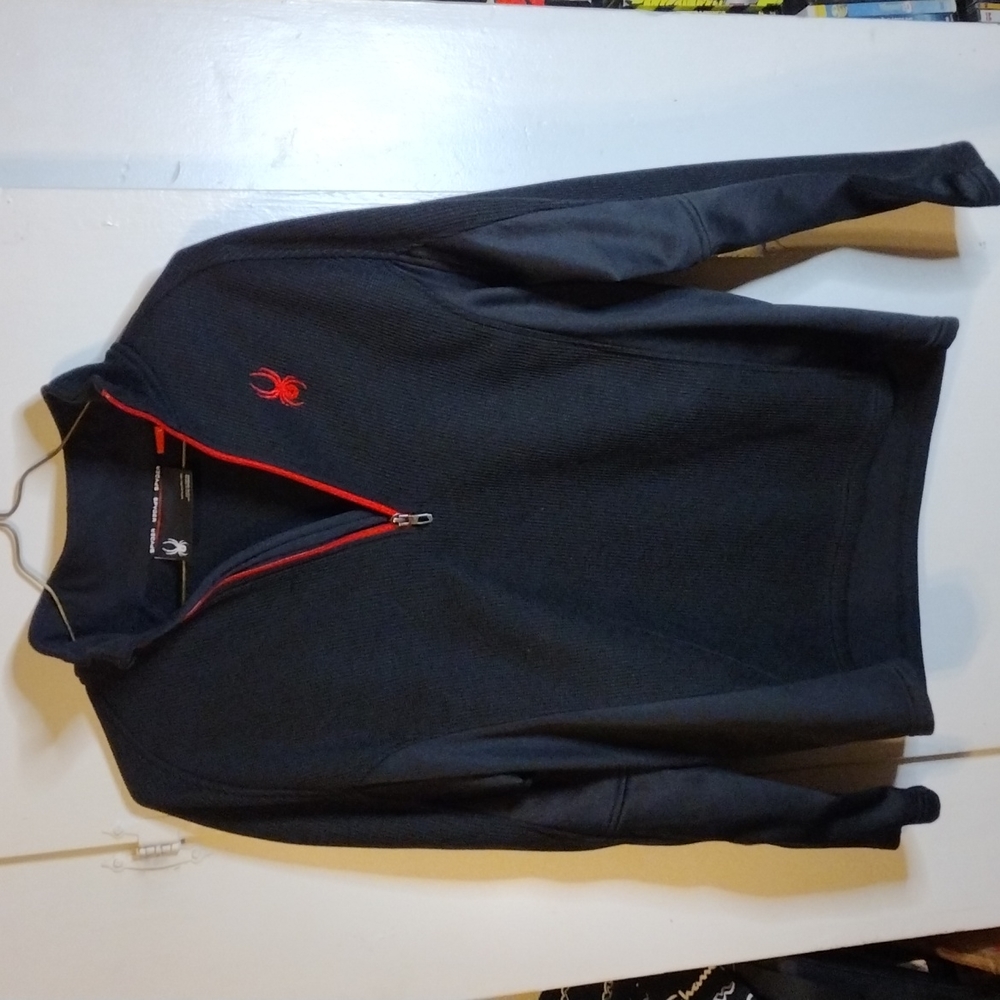 Spyder Outbound 1/4 Zip Pullover Mens Size Large Black Jacket Sweater
